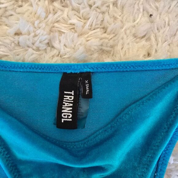 TRIANGL Womens Teal Velvet Bikini Set Size Small - Picture 2 of 6